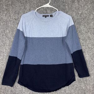Jeanne Pierre Sweater Womens Size M Blue Cotton Knit Preppy Coastal